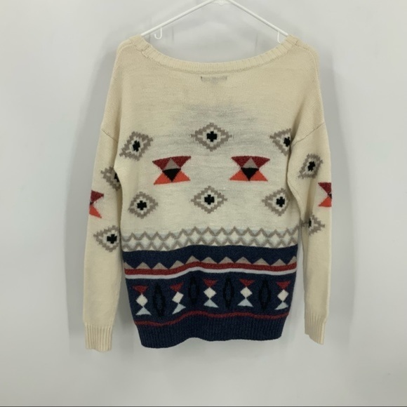 American Eagle wool blend Aztec print sweater M - Picture 4 of 9